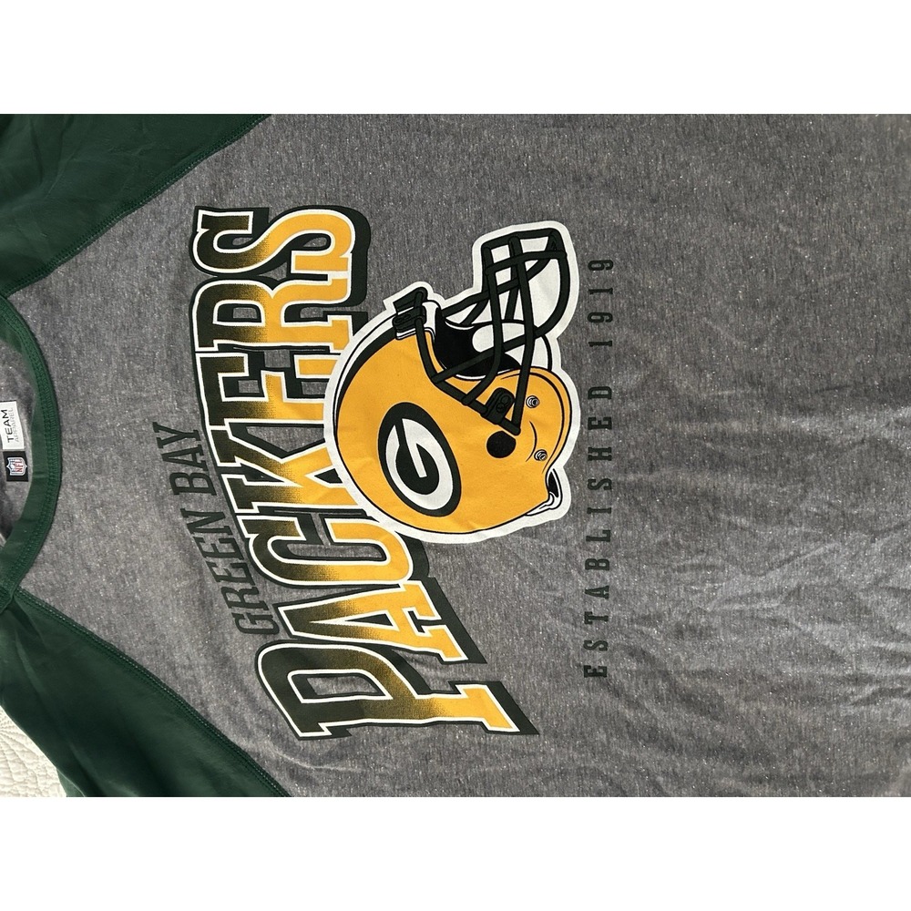 NFL Team Apparel Green Bay Packers Long Sleeve Green And Gray Men's Large - Picture 2 of 4